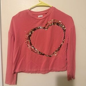 Next Pink Long Sleeve Top with Sequin Heart